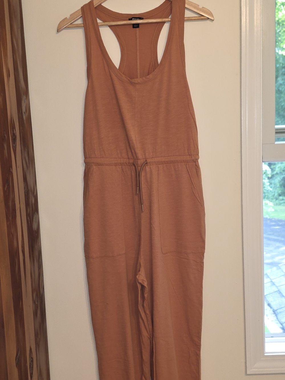 Nasty Gal Sleeveless Racerback Jumpsuit in Rust Cotton Sz 8